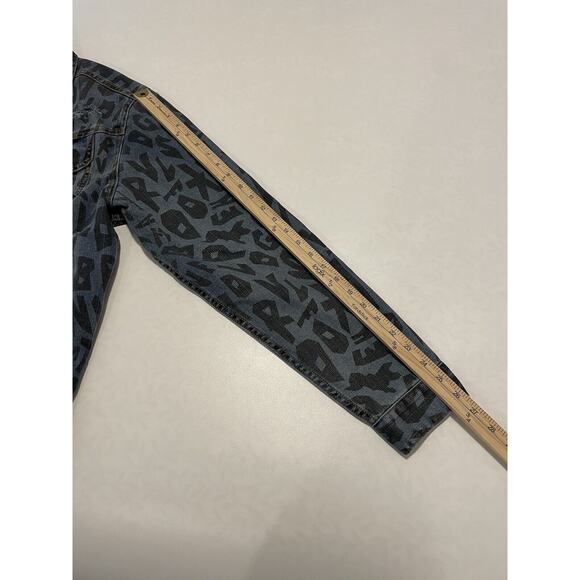 AKOO Men’s Size M Denim Jean Jacket Distressed Streetwear Urban Style - Picture 15 of 15